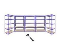 Offre spéciale Monster Racking : lot de 5 étagères T-Rax - Étagères haute performance, étagères pour charges lourdes, étagères de stockage, étagères de garage, étagères en acier, étagères industrielle