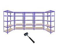 MonsterShop Rayonnage T-Rax 5 niveaux acier sans boulons 90×45×180 cm bleu