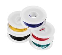 5 Rouleaux Câble de Connexion en Cuivre Awg 1007 300v, Rouleau 5 | Fil Souple Tressé pour Câblage Domestique Longueur Découpable Cuivre Étamé et Gaine Caoutchouc