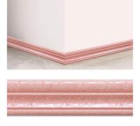 5 rouleaux de plinthe auto-adhésive en mousse PE, garniture de plinthe 2.3 meters x 8cm(Pink)