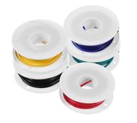 5 Rouleaux Fil Électrique Souple 18 Awg 300v, Cuivre Étamé | Bobine 5m, Gaine en Caoutchouc, Longueur Découpable, Conductivité et Performance Stable
