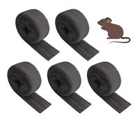 5 Rouleaux Laine d’acier 3.2m Laine d'acier Anti Rongeur Fines Grade 0000 Laine de Fil d'Acier Anti-Souris Laine d’acier 0000 pour Remplissge des Trous des Rongeurs Nettoyage Polissage Verre Maison
