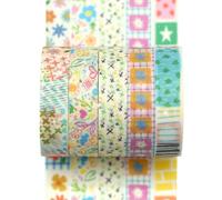 5 rouleaux Washi Tape Set, Masking Tape Scrapbooking Ruban Adhésif Décoratif pour Arts, Bullet Journal, Bricolage, Emballage