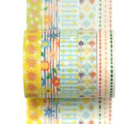 5 rouleaux Washi Tape Set, Masking Tape Scrapbooking Ruban Adhésif Décoratif pour Arts, Bullet Journal, Bricolage, Emballage