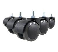 5x ROLO M10/50mm Sols durs - Roulettes Noir