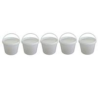 5 seau de 3 litres avec couvercle blanc, à lait / stockage empilable, miel, en plastique approbation alimentaire, récipients sécurité vide pour farine, eau, pièce