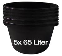 5 seaux à mortier de 65 litres Seau de chantier Seau à mortier Seau à plâtre Seau de maçon Seau