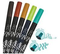 Online Parure Calli.Twin Fresh, set de 5 stylos feutre calligraphie avec deux côtés (côté calligraphie de 3mm et pointe double) pour handlettering/bullet journaling/écriture créative 18605