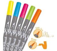 Online Parure Calli.Brush Neon 5 stylos feutre calligraphie double pointe 2 mm/pinceau, couleurs néon