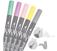 Online – Stylos-feutre Calli.Brush Pastel – Set de 5, double pointe (calligraphie 2mm et pinceau)