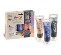 5 tubes de peinture acrylique métallisée Multicolore G