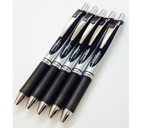 5 X Bl77 Energel Retractable Ballpoint Pens, Black Ink, 0.7mm Metal Tip, Rubber Grip.5 Bl77-A