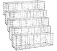 5 x Gabions de pierre 100 x 30 x 30 cm métallique galvanisé Jardinière à gabion SONGMICS