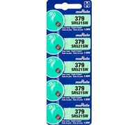 5 X MURATA 379 SR63 AG0 SR521SW Argent Oxyde 0% Mercure Batterie Montre [1 Bande of 5 Piles ]