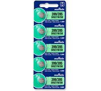 5 X MURATA 395/399 SR927/W / Sw AG7 SR57 Argent Oxyde 0% Mercure Batterie Montre [1 Bande of 5 Piles ]