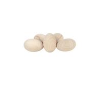 5 x Oeufs uniformes en bois massif pour la peinture de découpage et la pyrogravure. Bois de hêtre non traité pour la décoration 25 x 35 mm - Taille plus petite qu'un œuf de pigeon - Idéal pour Pâques