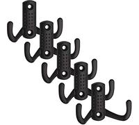 5 x Patères JASMIN noir 47,5 x 70 x 25 mm Entraxe 32 mm Crochet Double de SO-TECH