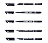5 x stylo marqueur Stabilo Sensor 189 à doublure fine 0,3 mm - noir - fin