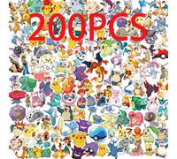 50/100/200 pièces Pokemon Anime autocollants Pikachu Kawaii autocollant ordinateur portable valise Skateboard guitare téléphone dessin animé enfant cadeau jouets 200PCS