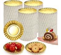 50/100 pièces Base de gâteau en carton doré mini, assiettes à cupcakes dorées, assiettes à desserts, base de plateau de dessert à la mousse, plateaux à cupcakes en carton, pour présentoirs de desserts