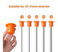 50/100 pièces de capuchons de protection en plastique pour tiges en acier de 10/12/16/20/25 mm, en ABS, pour usage en construction 100Pcs