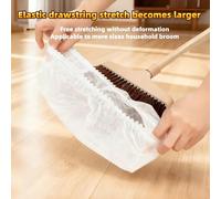50/100 pièces Housses de balai jetables, Chiffons de balayage de poussière en tissu non tissé élastique, Adsorption électrostatique des cheveux et de la poussière, Housses de tête de balai extensibles