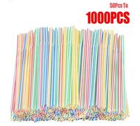 50-1000 pièces pailles à boire multicolores rietjes lait thé Bar fête mariage cuisine maison accessoires boisson paille noire en gros Stripe-500PCS