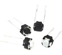 50-100pcs Micro-interrupteur rond vertical 6 * 6 * 4,3 mm DIP-2 2 broches Tactile Tactile Bouton-Poussoir 6x6x4,3 mm / 6x6x4,3 mm 2p (Couleur : Noir, Taille : 6X6X4.3MM-100PCS) (Color : Weiß, Size :