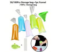 50/100pcs Sacs à glaces 30cm*5.5cm, Sacs à moules à glace avec entonnoir, Sacs à glaces rectangulaires auto-scellants en plastique, Durables et étanches, Entonnoir à large ouverture, Convient pour la 