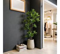 50-133 cm Palmier artificiel grand, fausses branches de bambou de lys, grand arbre du dragon, feuilles de poivre de Sichuan en plastique, feuilles d'agave vertes, convient pour la maison, le jardin, l