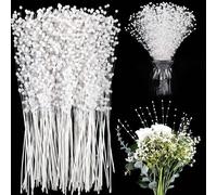 50/30/10 pièces Mini fleurs de perles artificielles, perles blanches pour bouquet de fleurs de perles de mariage de mariée, décoration de fête, couronne DIY de mariée, décoration de bouquet de fleurs 