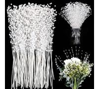 50/30/10 pièces Mini fleurs en fausses perles, perles blanches, convient pour bouquet de fleurs de mariage en perles, décoration de fête, couronne DIY, décoration de mariage, décoration de fête maison