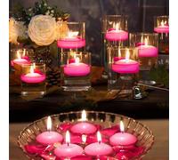50/30/20/10 pièces/5 pièces Bougies flottantes ovales roses, bougies en paraffine, convenant pour les vases cylindriques, les mariages et les cadeaux d'aromathérapie, les anniversaires, les fêtes, les