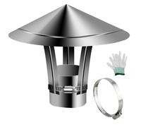 50-300mm Chapeau de Cheminée en Acier Inoxydable, Chapeau de Pluie et de Neige 100 110 120 150 200mm Capot de Cheminée Hotte pour Conduit de Fumée, Poêle Extérieur et Tubage de Toit(130 mm/5.12 in)