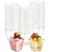 50/40/30/25/20/15/10/5 pièces Tasses à mousse transparentes de 60ml, tasses à dessert, tasses à glace, tasses à pudding transparentes, fournitures pour fête, mariage, traiteur, mini tasses à dessert e