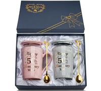 50 Ans de Mariage, Cadeau Anniversaire 50 Ans de Mariage Tasse pour Couple, 14oz Marbre Céramique Amoureux Mug Cadeau Noces d'or pour 50 An-s de Mariag-e, avec Coffrets Cadea-ux, Ceramic Mugs