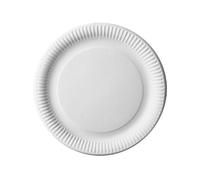 50 ASSIETTES CARTON ROND 18CM BLANC- VAISSELLE DE FÊTE
