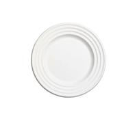 50 ASSIETTES VAGUE FIBRE DE CANNE BIO 23CM BLANC- VAISSELLE DE FÊTE