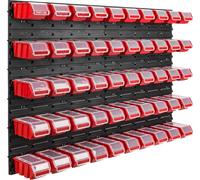 50 bacs gerbables étagère murale plastique couvercle 115 x 78 cm porte-outils atelier garage système de stockage bacs à bec verseur