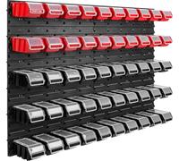 50 bacs gerbables étagère murale plastique couvercle 115 x 78 cm porte-outils atelier garage système de stockage bacs à bec verseur
