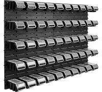 50 bacs gerbables étagère murale plastique couvercle 115 x 78 cm porte-outils atelier garage système de stockage bacs à bec verseur