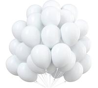 50 ballons blancs Ø 35 cm - pour anniversaire, mariage & fête - gonflage air ou hélium - décoration