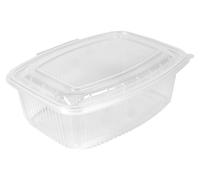 50 boîtes de rangement avec couvercle rabattable, 2000 ml, transparentes