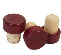 50 bouchons en liège - Poignée en bois - Diamètre : 19 mm - Bouchon en liège - Poignée en bois - Différentes couleurs (bordeaux)