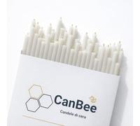 50 Bougies Fines Blanches en Cire d’Abeille 100% Naturelle - 16 cm x Ø 5 mm - Mèche en Coton - Sans Paraffine ni Additifs - Sans Fumée - Méditation, Yoga, Prières, Rituels et Décoration - CanBee