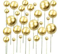 50 Boules dorées en Balle Gâteau Topper,Mini Topper de Gâteau de Ballon,Cupcakes Toppers pour la Saint-Valentin,Un Anniversaire,Un Mariage,Les Besoins