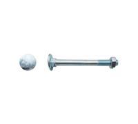 50 Boulons Tête Ronde Collet Carré TRCC 10 x 80 mm - DIN 603 - Zingué blanc - D-Work