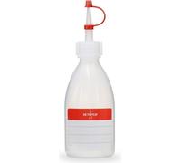 50 bouteilles en plastique 100 ml en LDPE, naturel, G18, bouchon compte-gouttes, bande de maintien rouge et capuchon