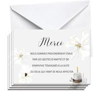 50 Carte Sincères Condoléances avec Enveloppe - Décès et Deuil - Cérémonie Funéraire Cartes Remerciement Deuil - 50 ECARTEUR