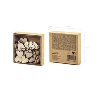 50 Pièces Cœur en Bois 2x2 cm Décoration Bonbonnière